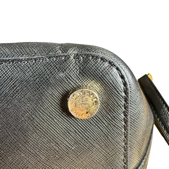 MICHAEL Michael Kors Greenwich Large Saffiano Leather Satchel Black Handbag Tote - Picture 10 of 12